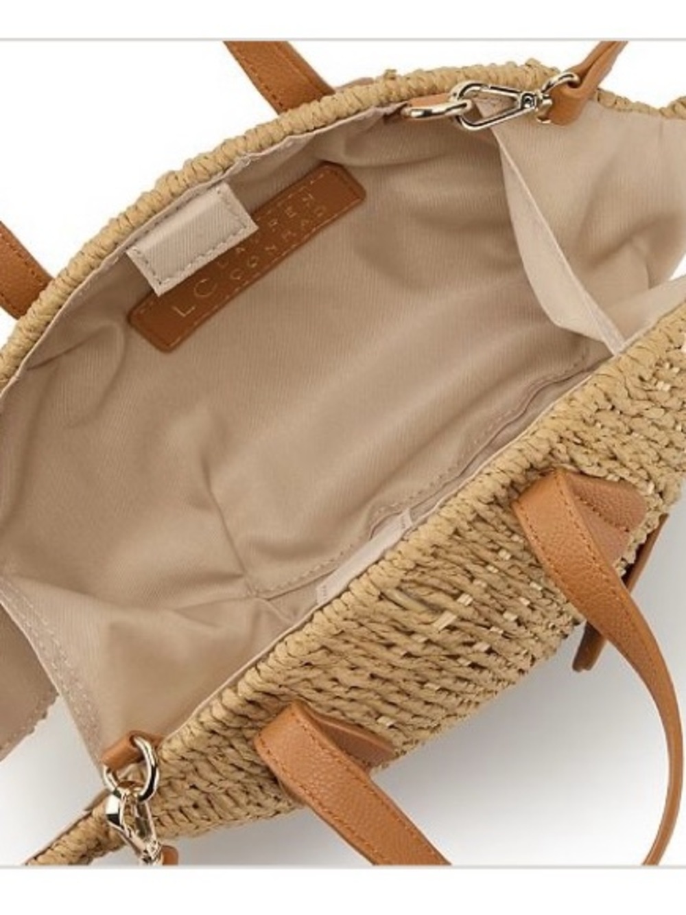 LC Lauren Conrad Tan Woven Fish-Shaped Straw Clutch - Picture 2 of 4